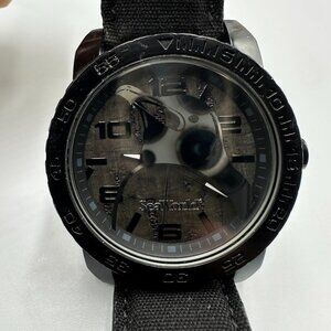 Sprout Seaworld Watch Women Black Penguin Dial Organic Cotton Band New Battery